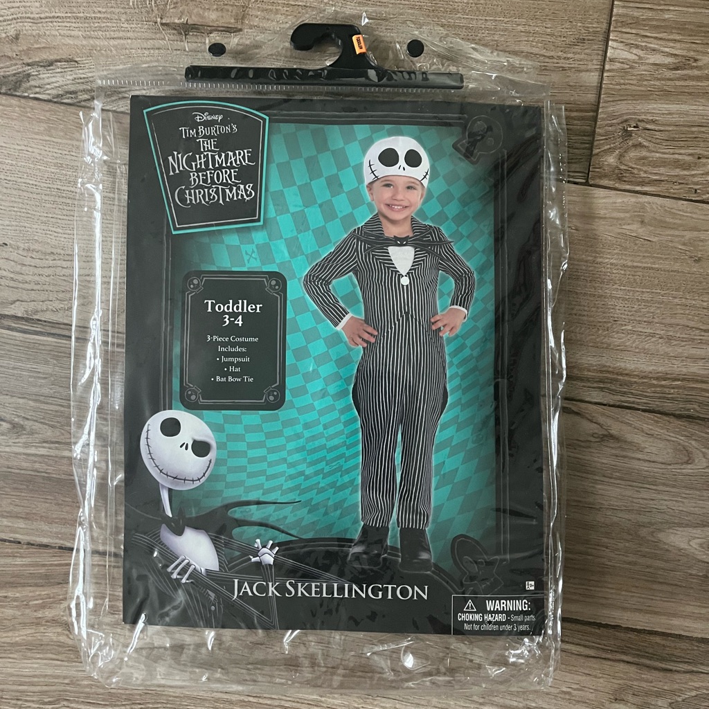 Jack Skellington Halloween Costume - Toddler Size 3-4